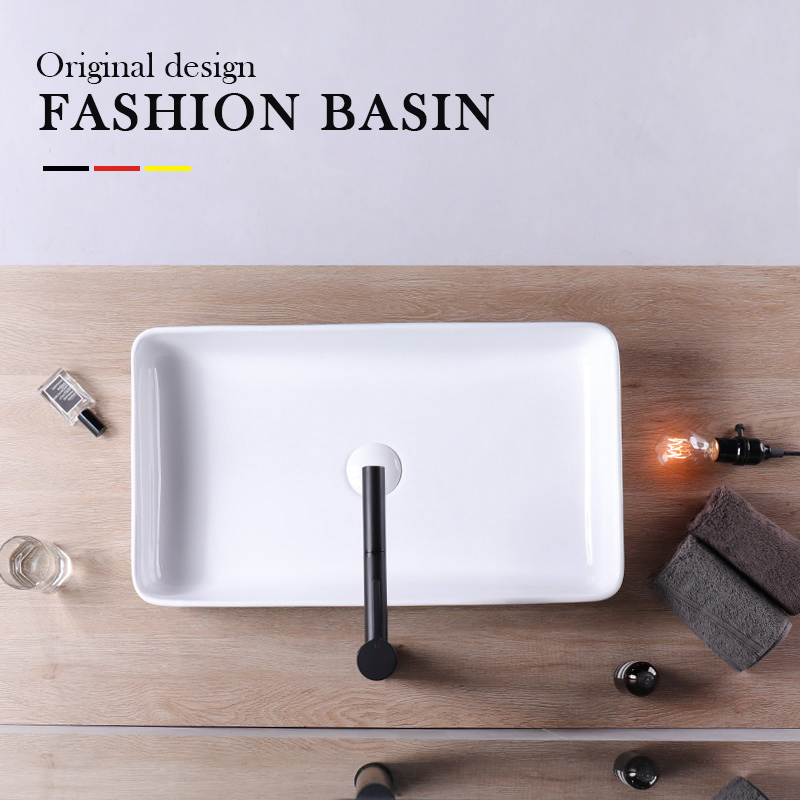 Nordic Minimalist Ceramic Terrace Basin Home Rectangular Washbasin Balcony Washbasin Tray Makeup Room Art Face Basin
