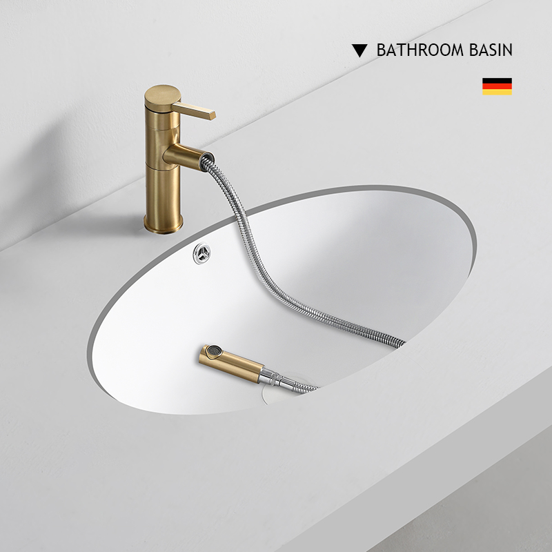 In-stage tub oval ceramic Home washbasin Embedded washbasin Hotel Makeup Room Size Wash Basin