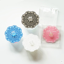 Japan lace Diamond exquisite three-dimensional cup cover Silicone mug Dust-proof safety heat-resistant cup cover original packaging