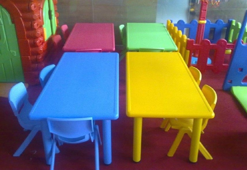 Factory direct sales early education parent-child kindergarten kindergarten rectangular table toddler table children's table plastic table kindergarten table