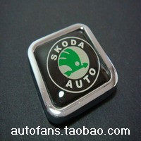 Skoda logo Delicate Aluminum Alloy Lock Eye Film Casual Sticker with small labelling car Label car stickup nameplate