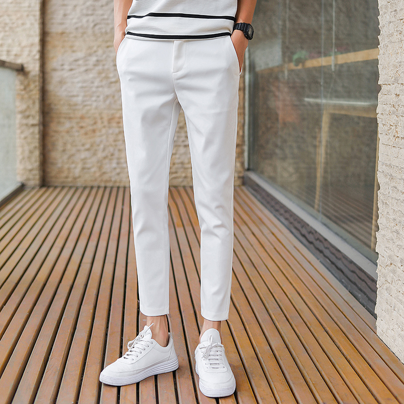 This year's popular white pants summer thin ninth casual pants all-match slim small feet men's suit trousers