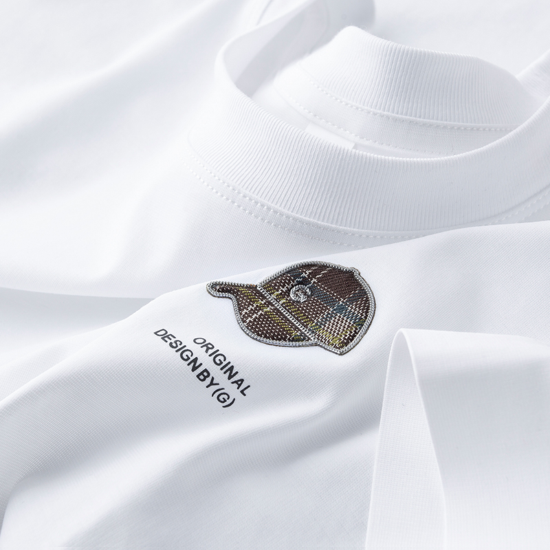 Ingenuity series~Fashion hot diamond hat printing short-sleeved T-shirt men's summer light round neck solid color all-match top trendy