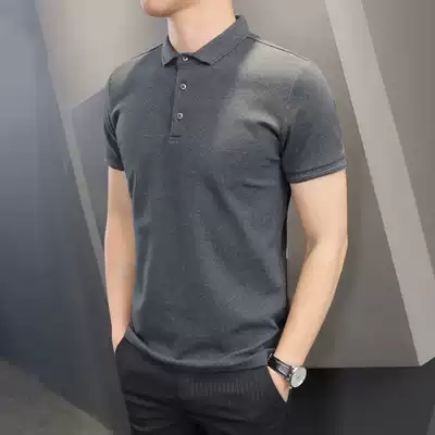 Summer trend brand polo shirt men's short-sleeved cotton business casual lapel t-shirt Korean slim trend men's top