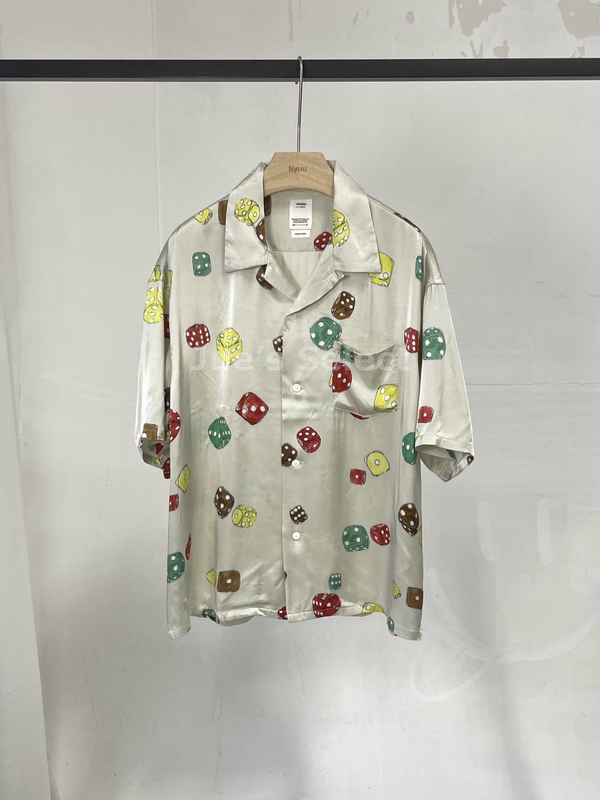 Discounted In-Stock Items: Visvim Wallis Dice Shirt Rayon White Dice Hawaiian Shirt