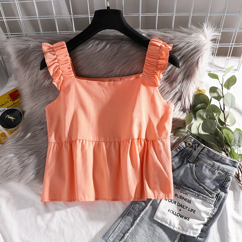 T-shirt, top with cups, tank top, fresh underwear as outerwear, blue straps sleevless, loose fit