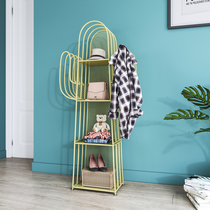 Wrought iron cactus hanger Floor-to-ceiling bedroom coat rack Household childrens storage multi-layer economic bookcase bookcase