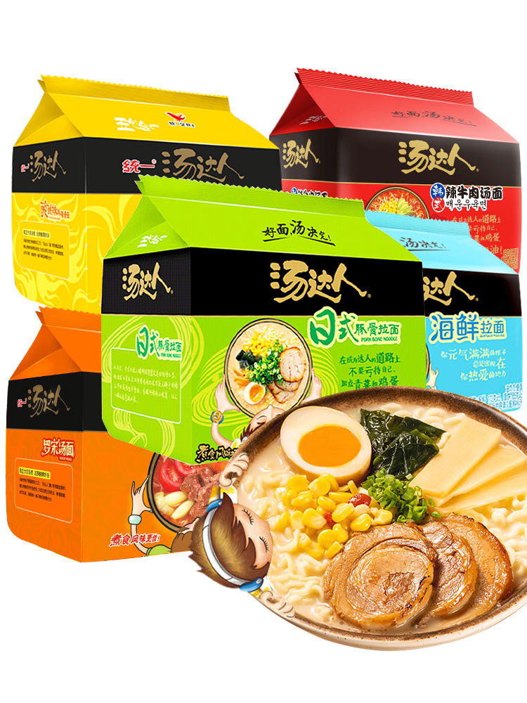 (Preferential) Unified TonGot instant noodles with five-even-pack bagged day-style guinea pig bone Spicy Dolphin-Spicy Dolphin Noodle-Taobao
