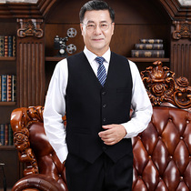 The elderly suit vest mens vest Dad middle-aged men thin suit vest mens jacket autumn