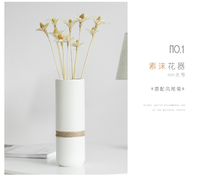 Nan sheng I and contracted Europe type hemp rope ceramic vase simulation flower, dried flower flower flower arranging household act the role ofing is tasted furnishing articles