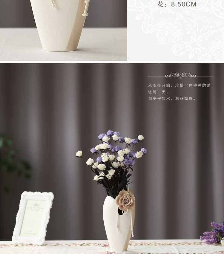 European contracted hand pinch flower vase furnishing articles ceramic vase small pure and fresh and creative flower arranging flowers sitting room is contracted and I