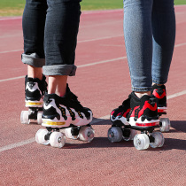 Black New Martin Boots Double-Row Skates Children Four Wheels Skating Shoes For Men And Women Playing Sports Wheel Skates