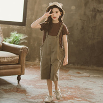 Girls tennis red suit short sleeve T-shirt back with pants foreign air CUHK Scout 2022 tides new summer Two sets