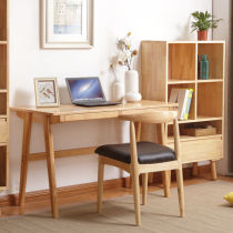 Pure solid wood desk 1 meter white oak double soy sauce 1 2 meters Japanese solid wood desk computer desk Simple study furniture