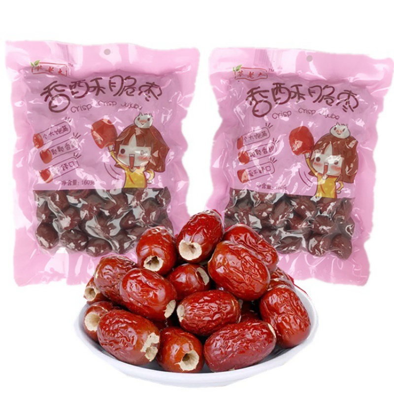 Bojia department store boss natural crunchy jujube seedless crispy 160g bag open bag ready-to-eat 3 packs 69 yuan snacks