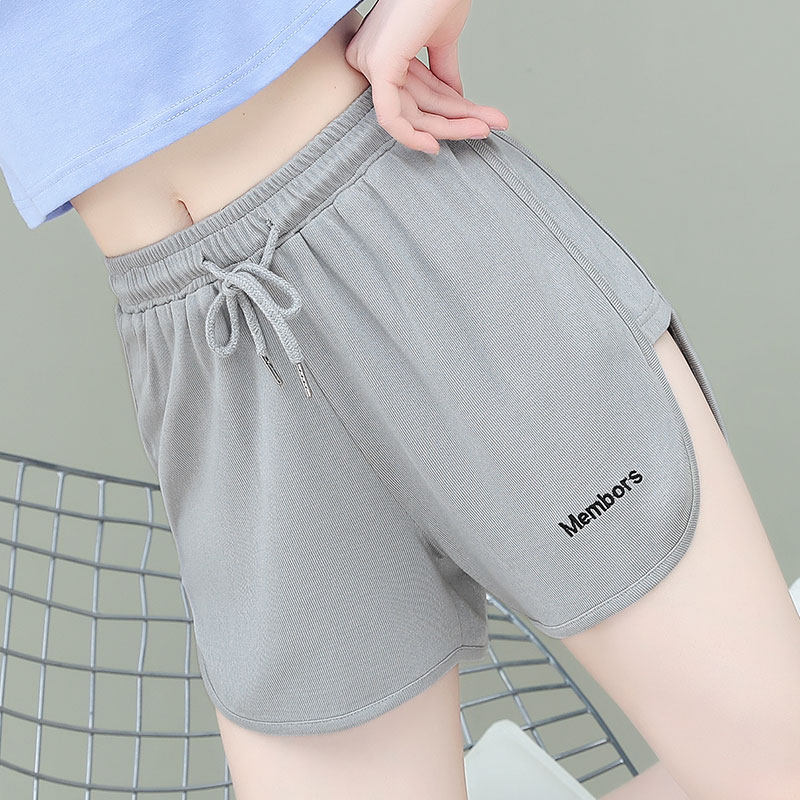 Oversized high elasticated waist sports shorts women's small stature gym pants running summer thin style outside wearing women's leggings shorts