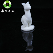 Natural blue field jade alpaca ornaments handicrafts home decoration desktop creative cute alpaca animal ornaments