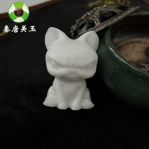 Shaanxi Xian Lantian Jade White Jade French Dou Handle Pendant Mens and Womens Xian Lantian Jade