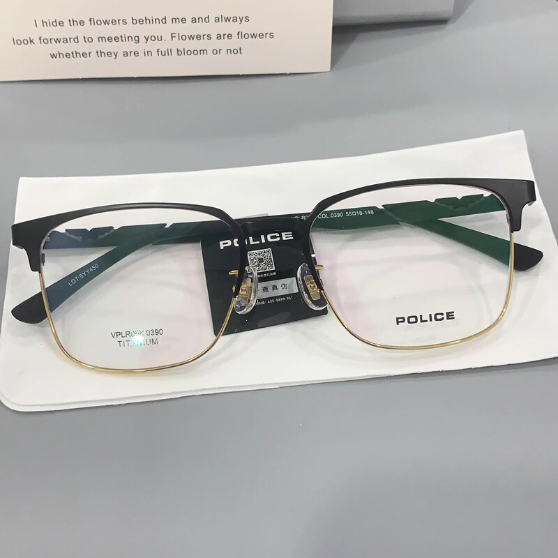 Police Full-Frame Small Frame Starry Sky Eyeglass Frame Titanium Alloy Browline Frame Optical Glasses That Make the Face Appear Smaller Vplr05K Police Full-Frame Small Frame Starry Sky Eyeglass Frame Titanium Alloy Browline Frame Optical Glasses That Make the Face Appear Smaller Vplr05K