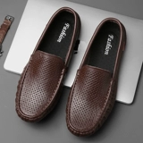 潮仁区 Летние дышащие универсальные трендовые туфли для отдыха, из натуральной кожи