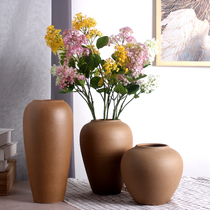 Jingdezhen retro vase inserted dry flower living room countertop ceramic vase three-piece set home dry Bouquet decoration decoration