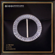 HHH High-end Zircon Button Clothing Corner Knotted Buttoned Down Swing T-shirt Button Dual-use Silk Scarf Button Day Character Button 100 Buckle Ring