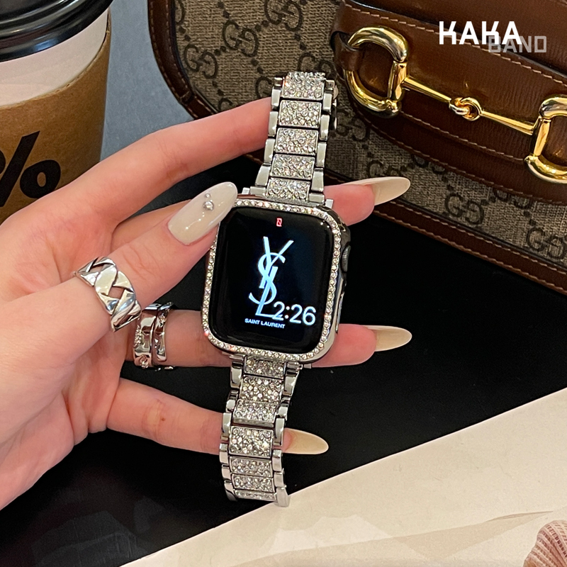 Spring and Summer High-End Women's Metal Watch Bands Are Suitable for Apple Watch 11, iWatch 10, and Are Universal for All Generations