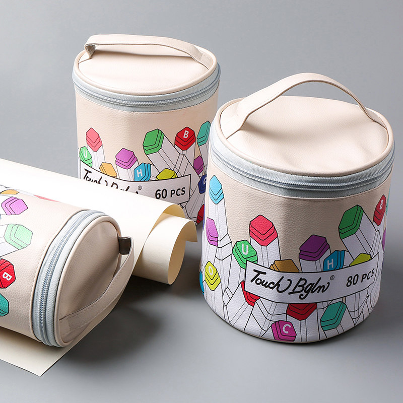 Boglino Mark pen collects bag students Mark pen 24 36 48 color box elementary school students large capacity Japanese stationery bag female high school students portable to mark the pen bag