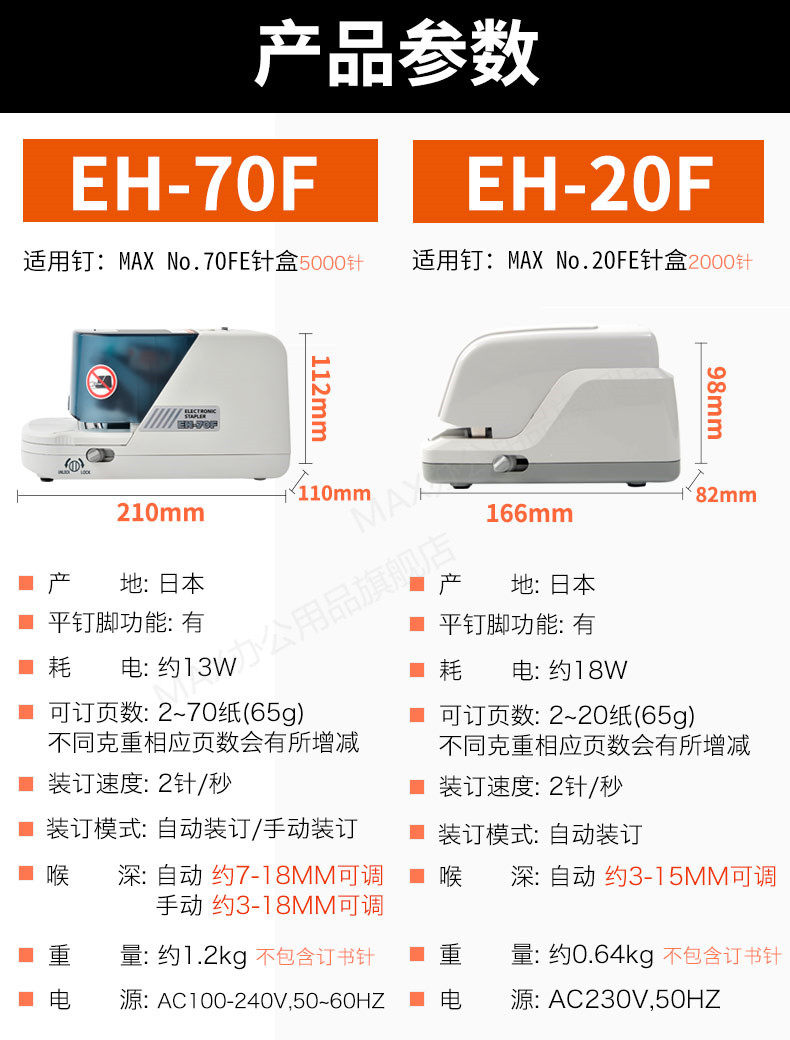 日本MAX美克司进口全自动电动订书机平针式自动感应订书机EH-70F/EH-20F两款可选 日本进口 日本MAX美克司进口全自动电动订书机平针式自动感应订书机EH-70F/EH-20F两款可选 日本进口