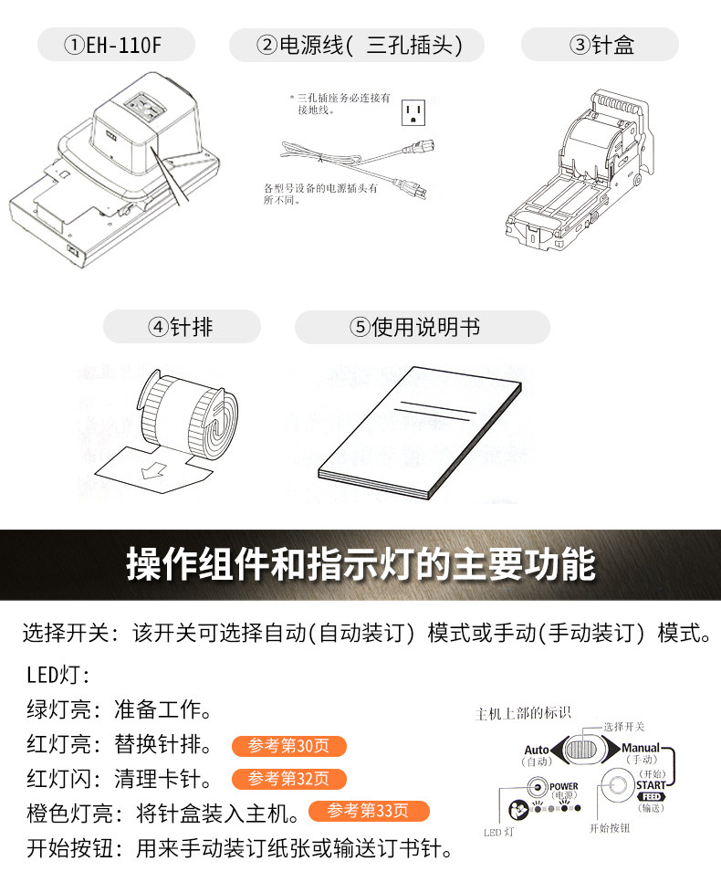 MAX日本进口自动电动订书机EH-110F工业型医院学校银行工厂重型机 MAX日本进口自动电动订书机EH-110F工业型医院学校银行工厂重型机