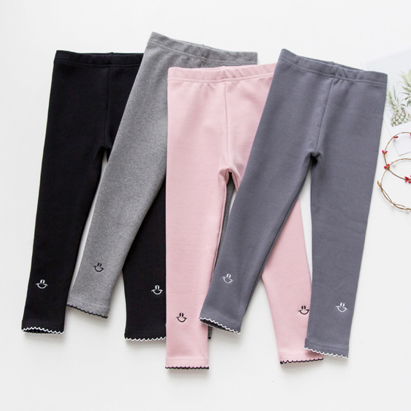 Girls' underwear, cotton, spring and autumn, outer wear, baby girl's trousers, children's little girl's western style pants, black narrow tube tights