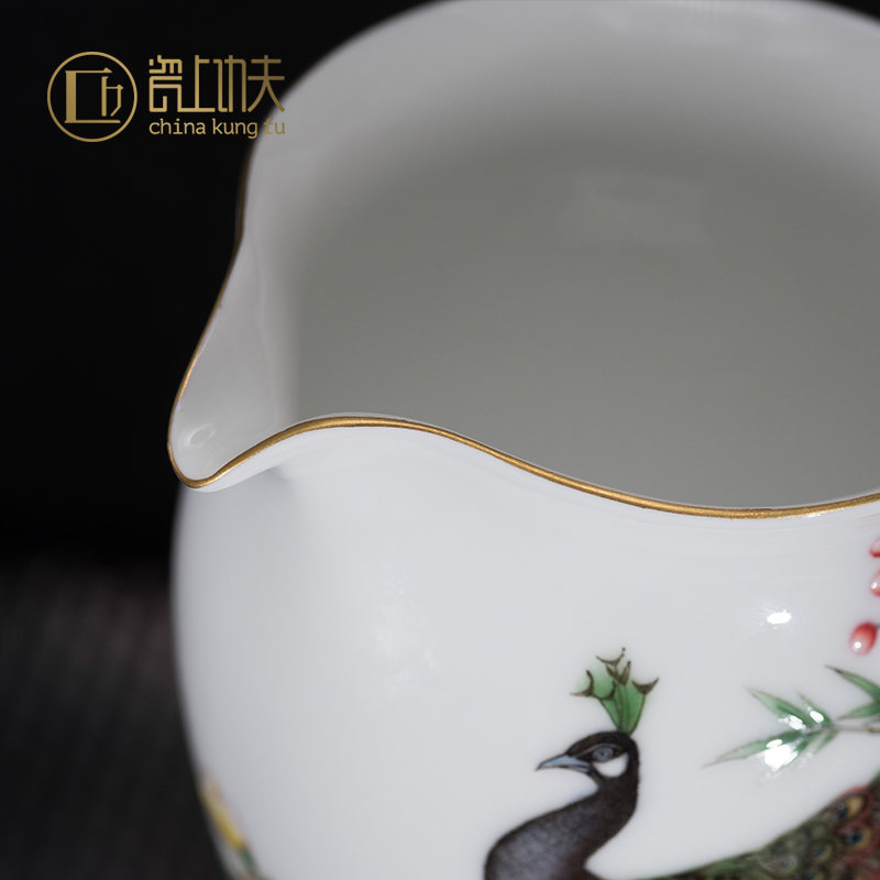 Jingdezhen kung fu tea accessories hand - made peacock enamel points fair keller of tea ware ceramic cup