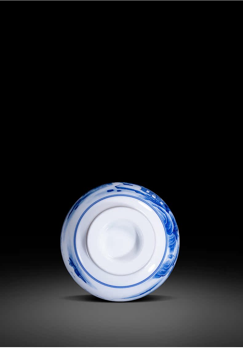 Jingdezhen blue and white landscape all hand pure hand - made xanadu sample tea cup masters cup kung fu tea cups