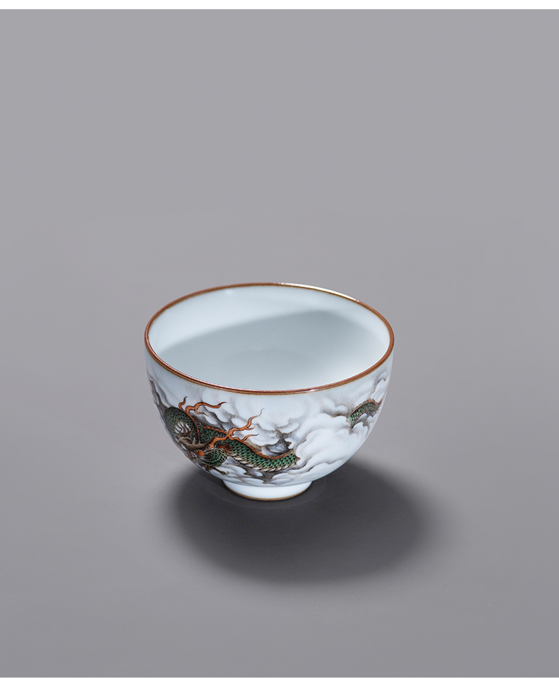 Jingdezhen ru up market metrix who tea cup longhu ceramics single CPU manual sample tea cup, cup your porcelain kunfu tea tea set