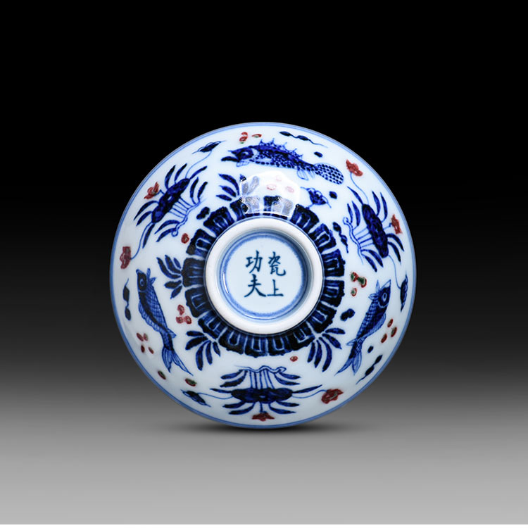 Jingdezhen blue and white porcelain kongfu master cup of pure manual youligong high - end tea cup single sample tea cup