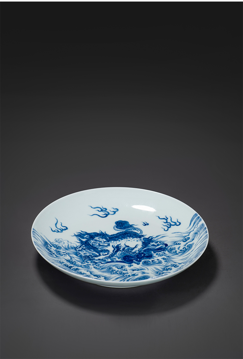 Kung fu tea set on the porcelain jingdezhen ceramic tea tray parts hand - made lion sea of blue and white porcelain kettle plutus flexibly