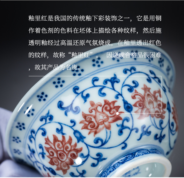 Blue - and - white porcelain on kung fu yongle pressure hand cup of jingdezhen ceramic cups sample tea cup masters cup gift collection