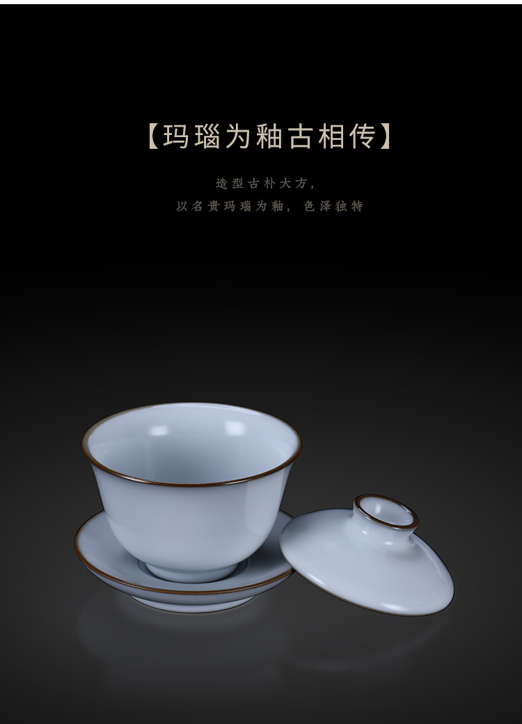 Jingdezhen kung fu tea set your up tureen large single cup tea bowl of household ceramics by hand three tureen