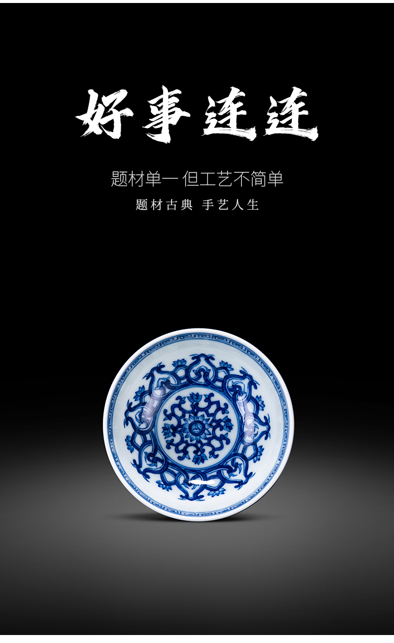 Blue and white porcelain of jingdezhen maintain ceramics hand - made flowers master cup kung fu tea cup sample tea cup tea bowl