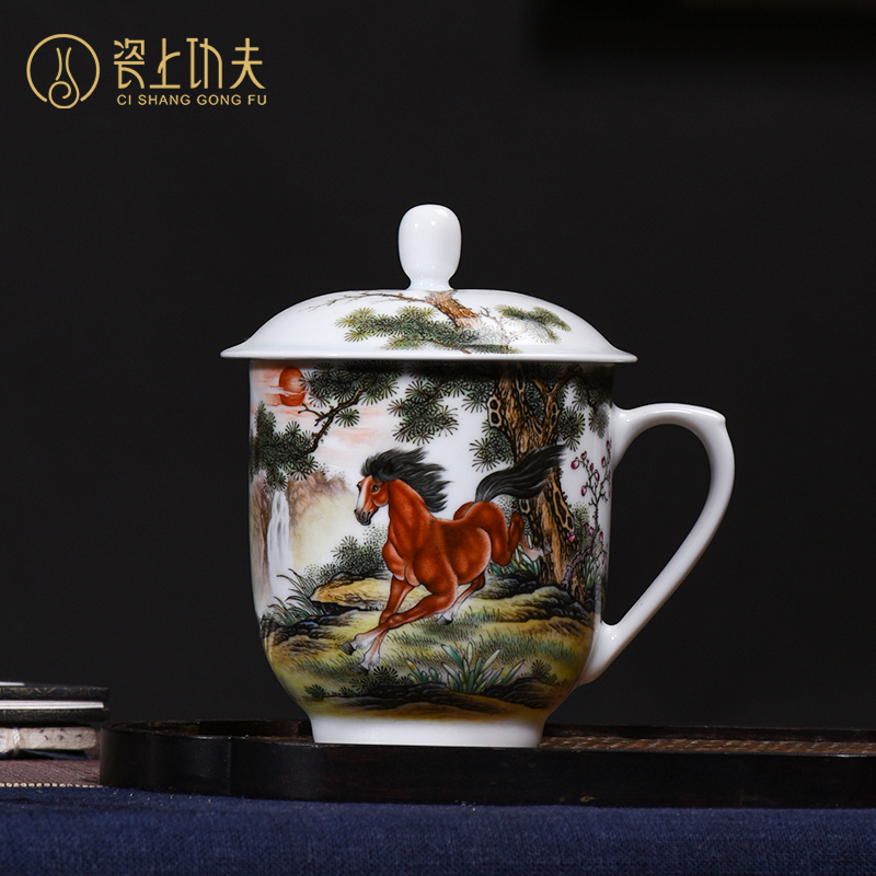 Office of jingdezhen ceramic cup made animals spirit monkey boss gifts custom manual to end a cup of tea cup