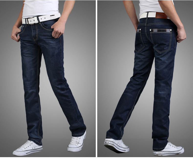Mùa hè người đàn ông mỏng của thẳng jeans men loose casual kích thước lớn thanh niên Hàn Quốc Mùa Hè Mỏng quần quần thun nam