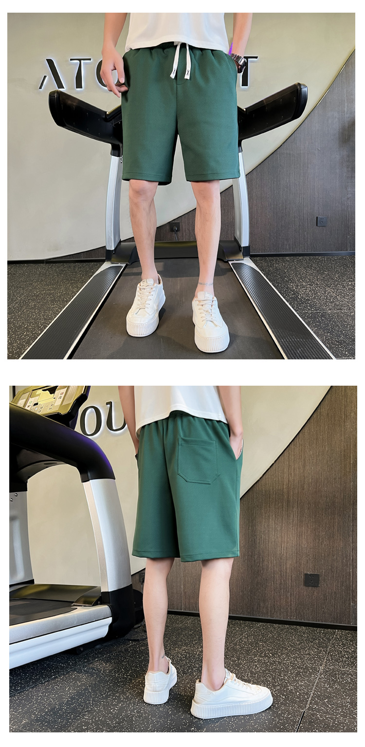 Shorts verdi in twill da uomo estate 2023, nuovi pantaloni pentagonali casual e sportivi, pantaloni da spiaggia alla moda per uomo_voghion.com