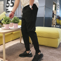 Social People Spirit Petty guys pants Mens Spring and Autumn Han version Trend Tide Cards 90% Pants 9 points Harun bunches Casual Pants