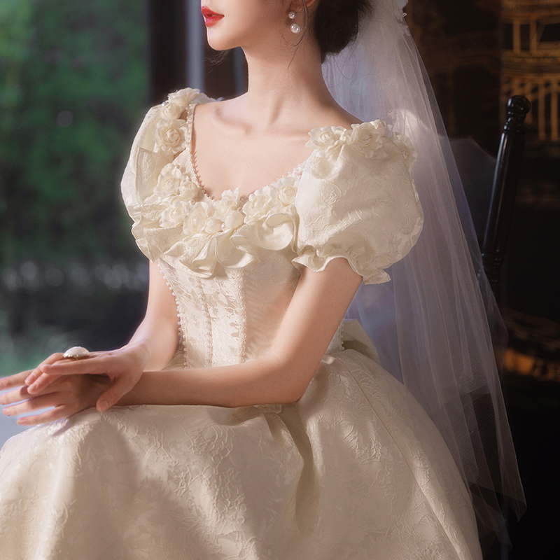 2026 New Bridal Style French Retro Light Luxury Niche Elegant Toast Dress High-End Engagement Dress Going-Out Dress 2026 New Bridal Style French Retro Light Luxury Niche Elegant Toast Dress High-End Engagement Dress Going-Out Dress
