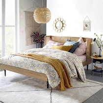 Nordic modern minimalist bedroom large bed Creative rattan wedding bed Hotel B&B apartment model room rattan bed