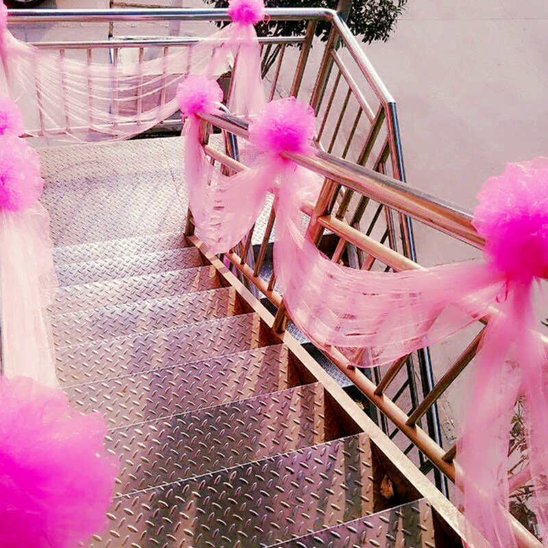 Wedding House Wedding Car Head Decoration Wedding Stairway Armrest Decoration Arranged Veil mantle Snow yarn Fancy Ball Road Leading Wedding Props 