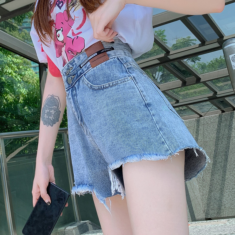 Denim Shorts Women Summer Slim 2021 New high waist Spice Girls net red Thin Broadleg Loose a word hot pants