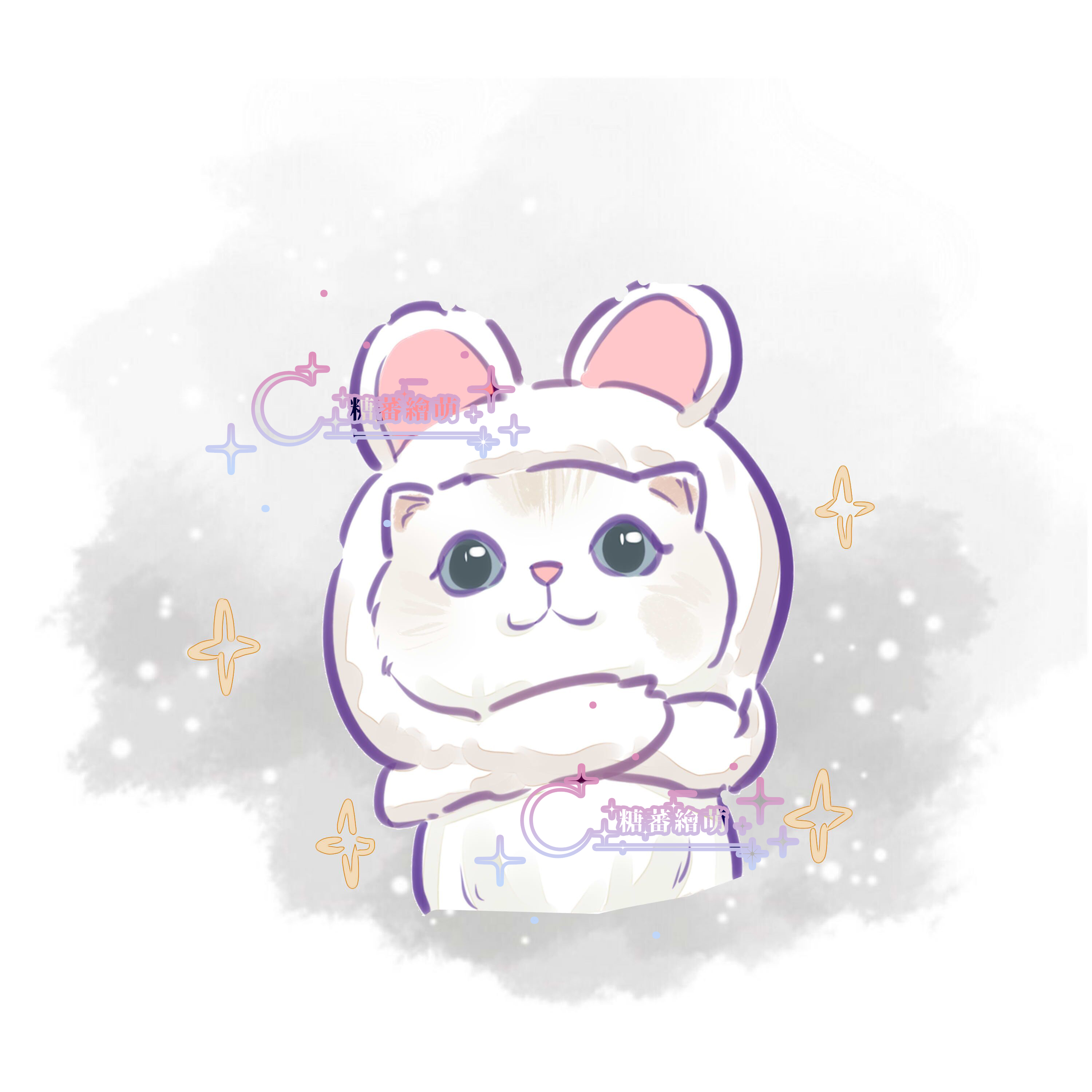 Generation Hand-painted Head Cat Pooch Pets Cartoon Custom Illustrations of Cartoon Photos Design Animals Cute to Pet Logo