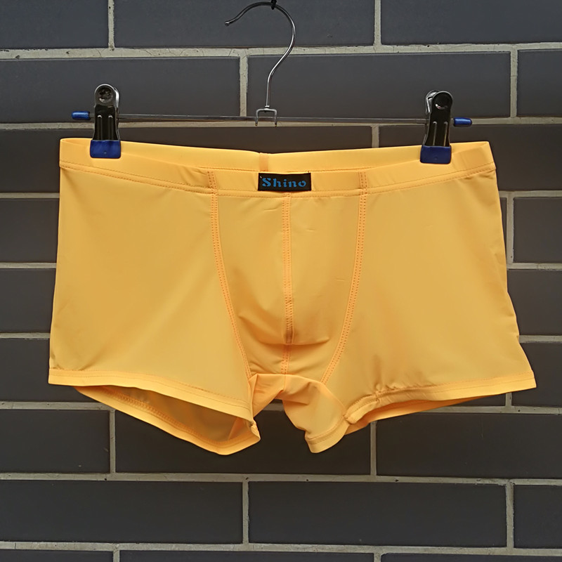 Jun cũng nam lụa băng trong suốt boyshort đồ lót liền mạch siêu mỏng siêu nhanh khô nhanh bó sát thanh niên quần short eo thấp quần lọt khe nam