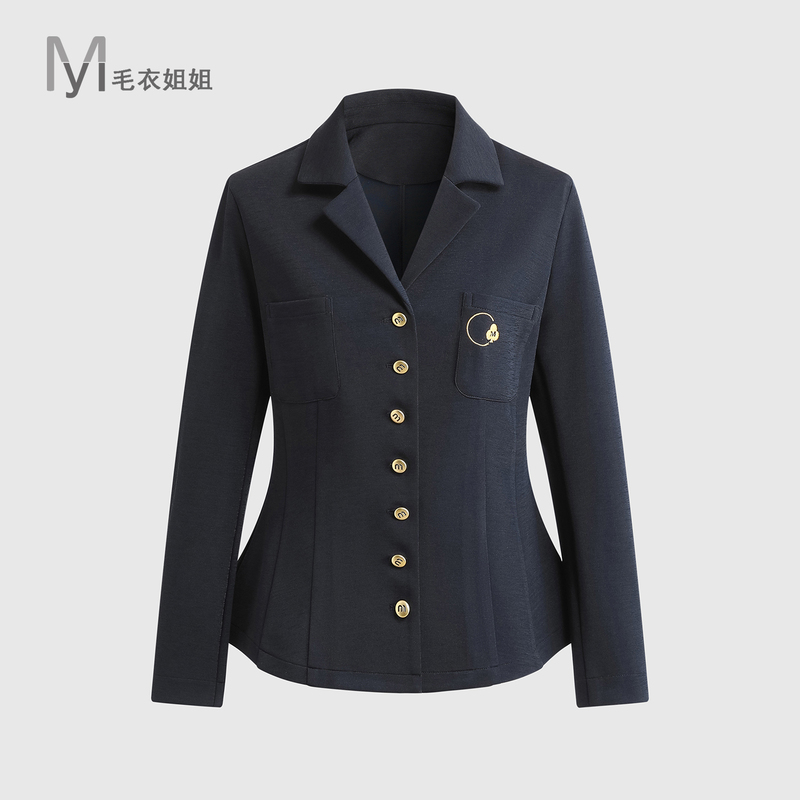Sweater Sister Style Elegant French Retro Waist-Cinching Blazer Collar Short Jacket for Women 068-2487 Sweater Sister Style Elegant French Retro Waist-Cinching Blazer Collar Short Jacket for Women 068-2487